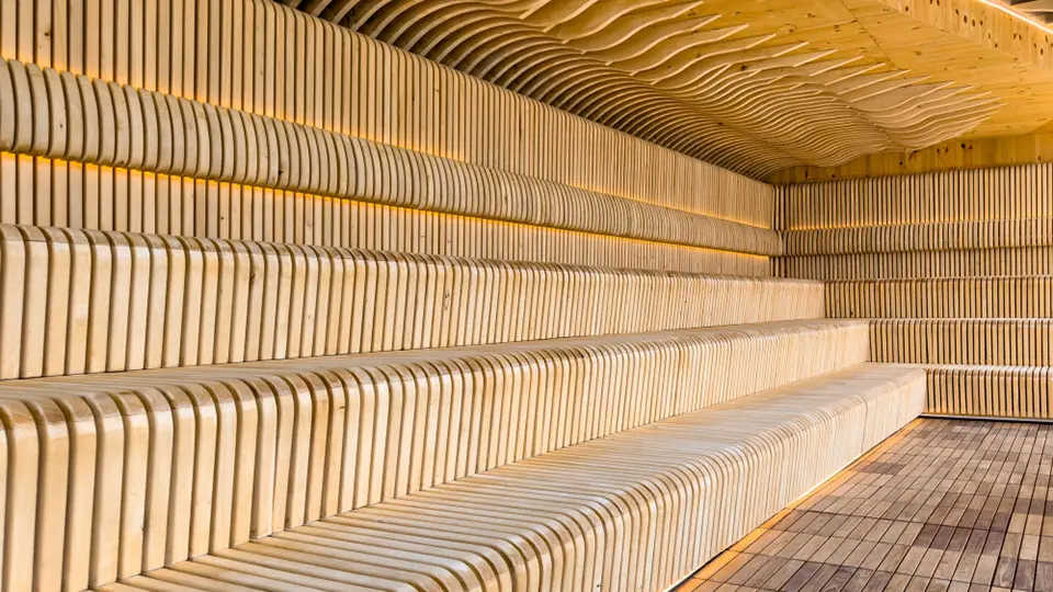 Sauna forrada de madera antihumedad y anti ruido
